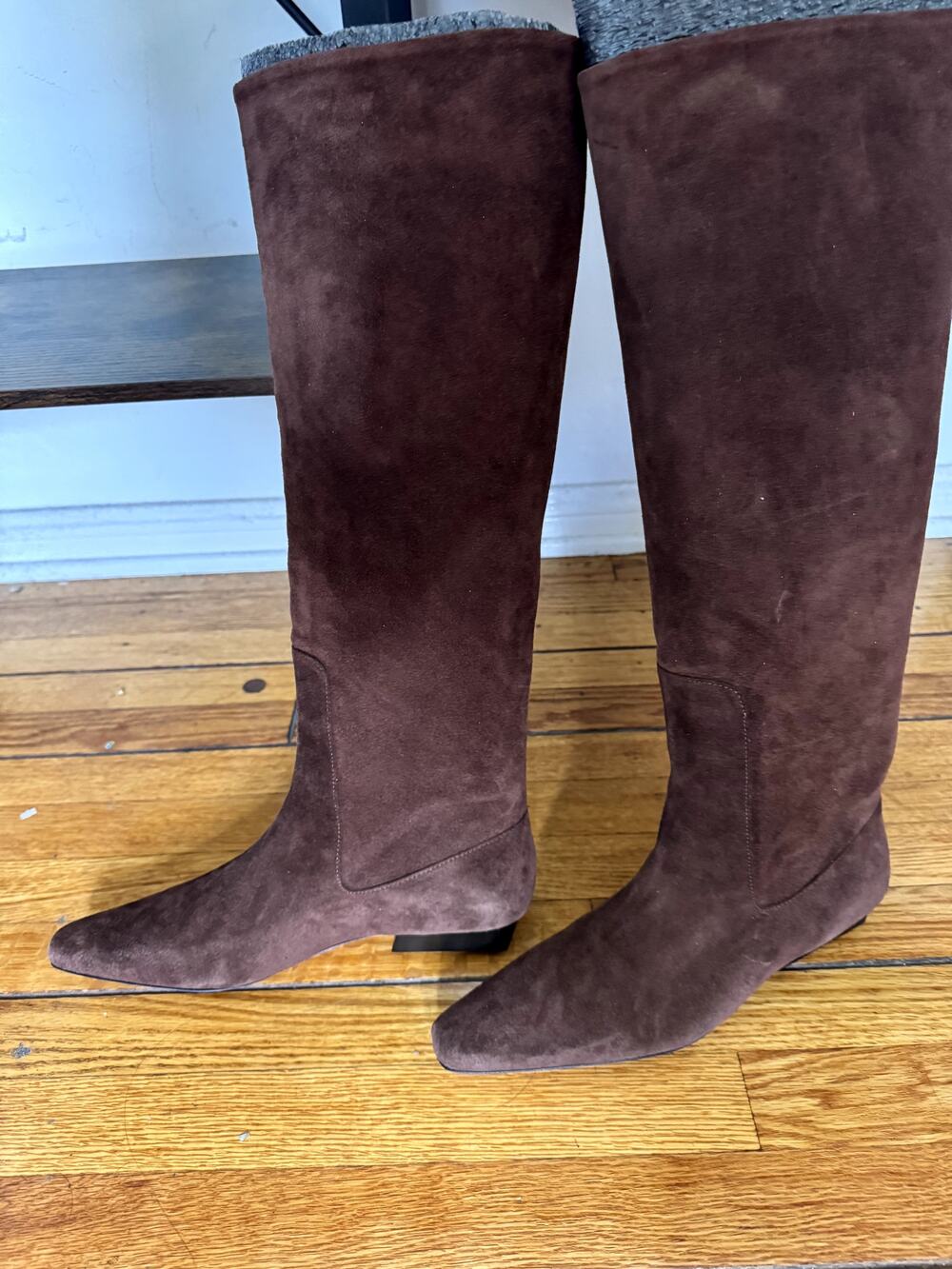 New STAUD Wally flat suede knee high boots in Brown 38 1/2